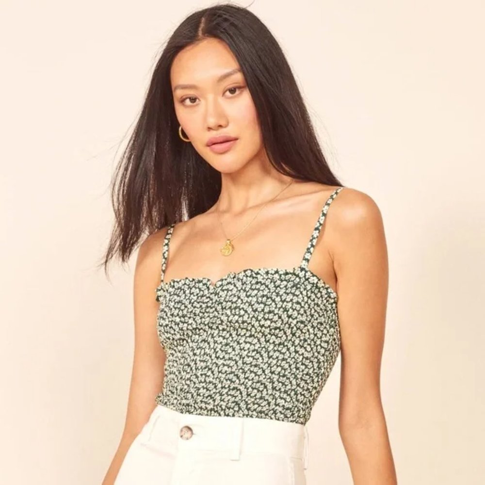 Reformation Pitaya Smocked Top